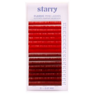 Ciglia colorate rosso / rosso scuro D 0.07 x 8-14mm2 Starry ciglia